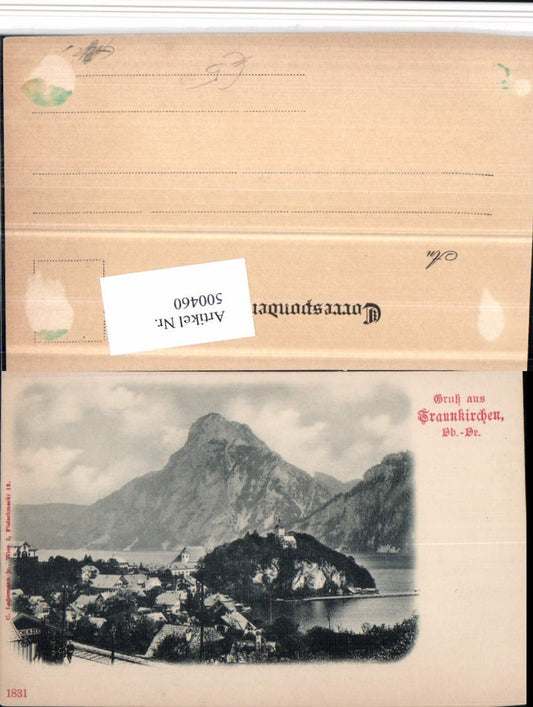 500460,Gruß aus Traunkirchen Totale m. Traunstein Bergkulisse