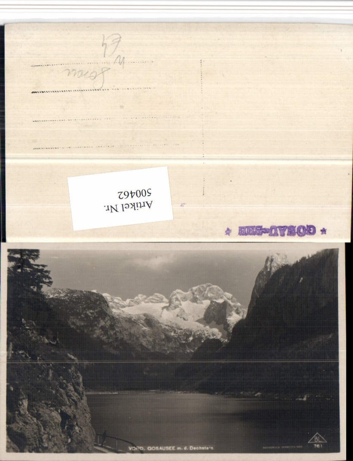 500462,Vorderer Gosausee See b. Gosau geg. Dachstein Bergkulisse