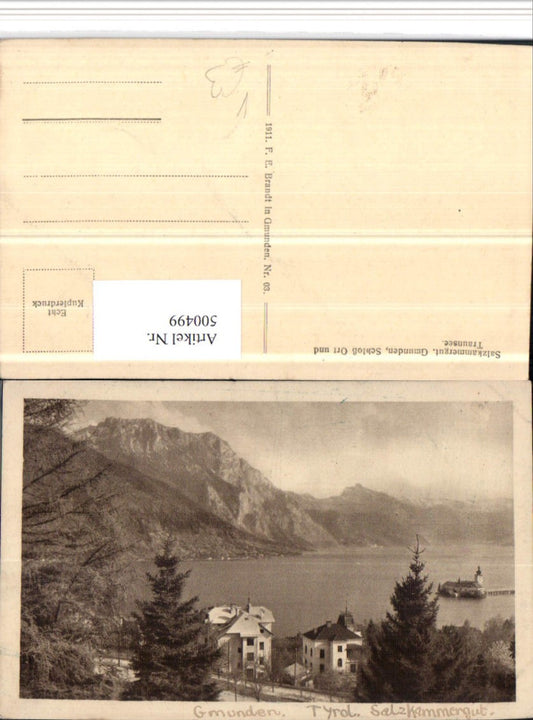 500499,Gmunden Schloss Ort Orth u. Traunsee pub F.E. Brandt 03