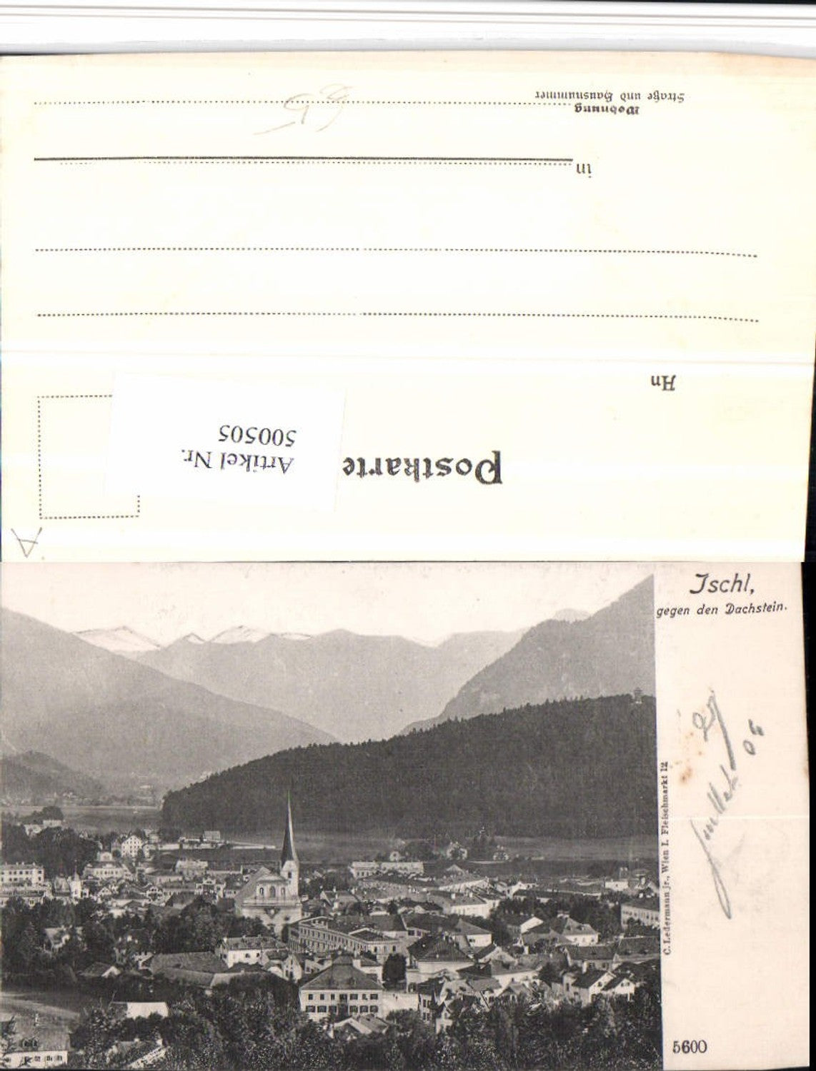 500505,Bad Ischl Totale geg. Dachstein Bergkulisse