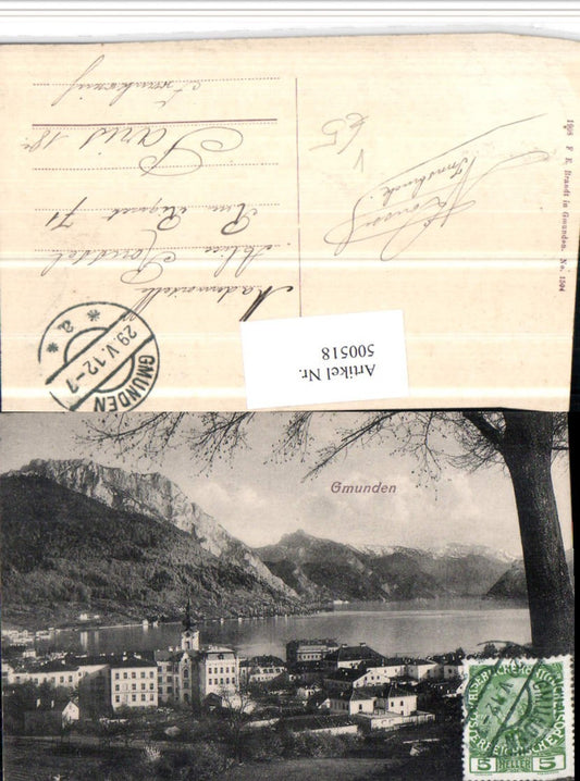 500518,Gmunden Teilansicht Bergkulisse pub F.E. Brandt 1504