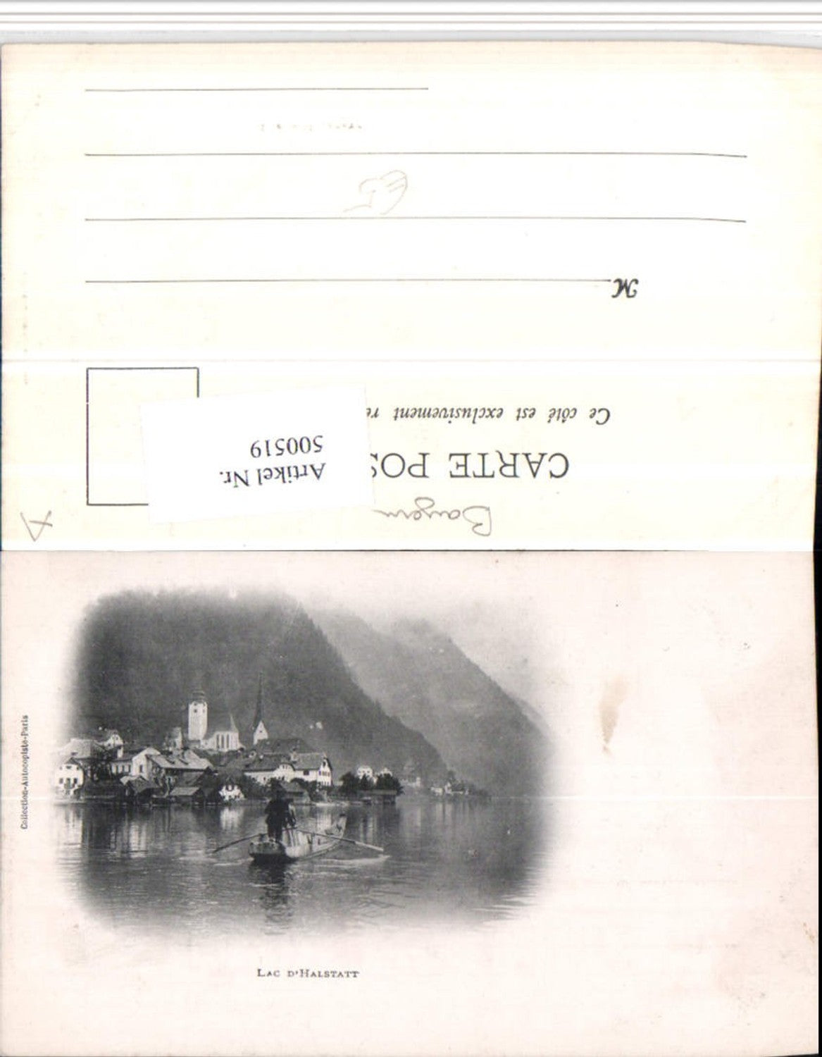 500519,Hallstatt am See Teilansicht Zille Boot