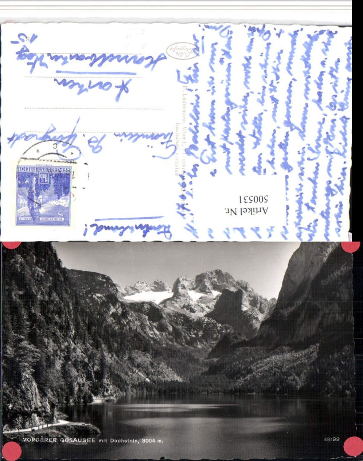 500531,Vorderer Gosausee See b. Gosau m. Dachstein Bergkulisse