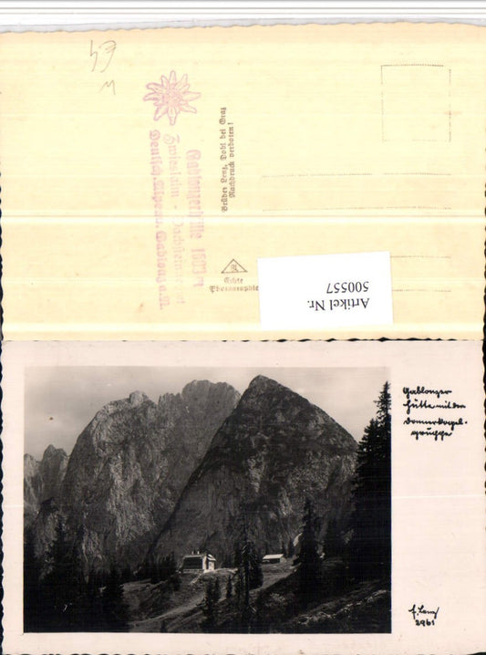 500557,Gablonzer-Hütte Berghütte b. Gosau m. Donnerkogel Bergkulisse