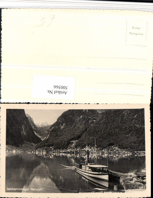 500566,Hallstatt am See Totale Bergkulisse Dampfer
