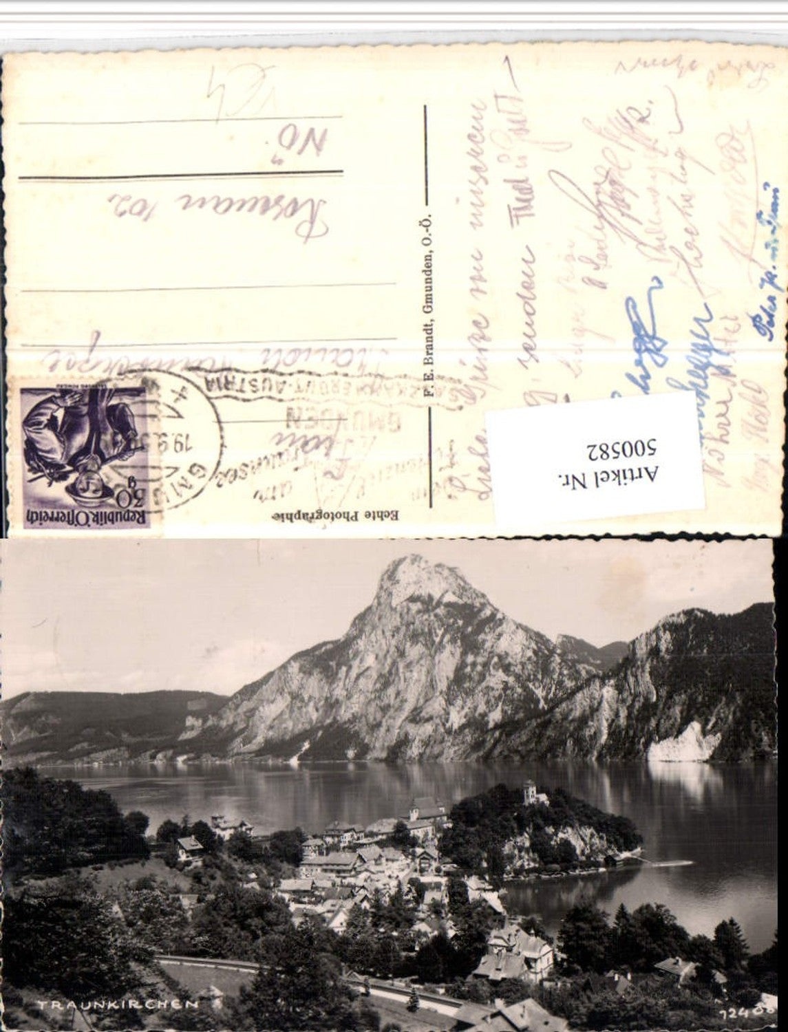 500582,Traunkirchen Totale Bergkulisse pub F.E. Brandt 12408