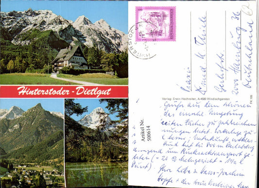 500614,Hinterstoder Totale Dietlgut See Bergkulisse Mehrbildkarte