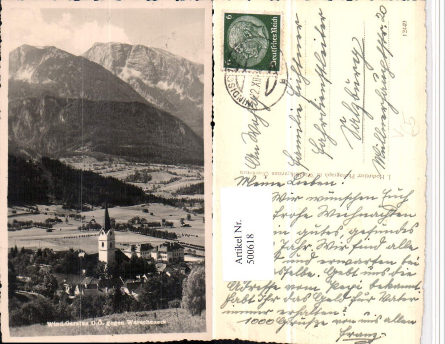 500618,Windischgarsten Totale geg. Warscheneck Bergkulisse pub J. Hochreiter