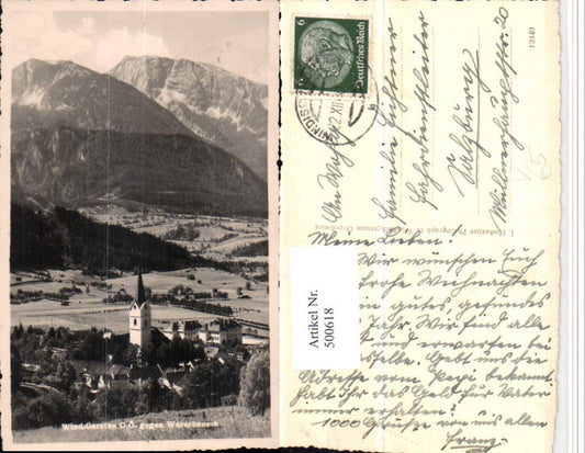 500618,Windischgarsten Totale geg. Warscheneck Bergkulisse pub J. Hochreiter