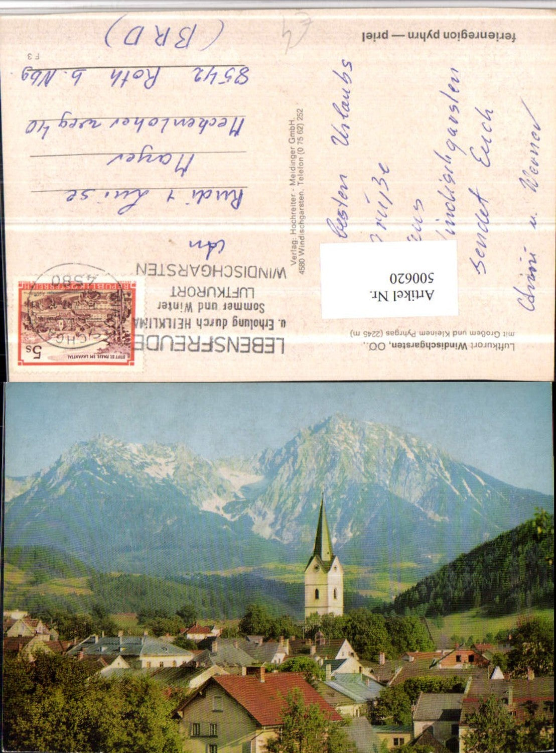 500620,Windischgarsten Totale m. Kleinem Pyhrgas Bergkulisse