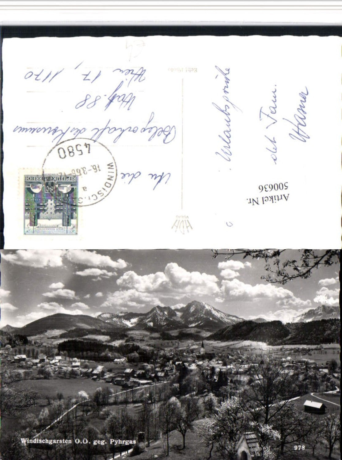 500636,Windischgarsten Totale geg. Pyhrgas Bergkulisse