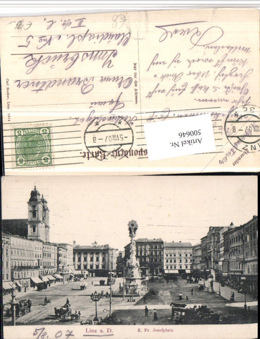 500646,Linz an d. Donau Josefplatz Hauptplatz Pestsäule