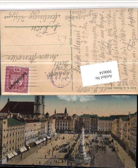 500654,Linz an d. Donau Franz-Josef-Platz Pestsäule Kirche