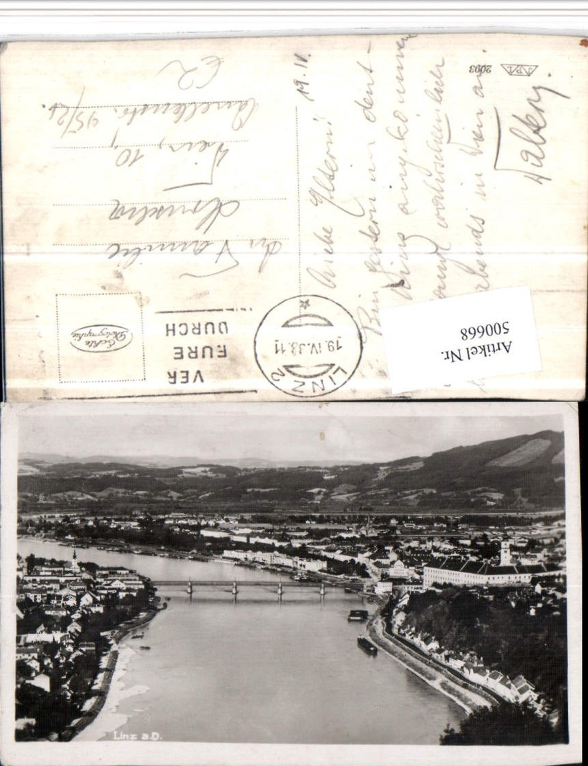 500668,Linz an d. Donau Totale Brücke