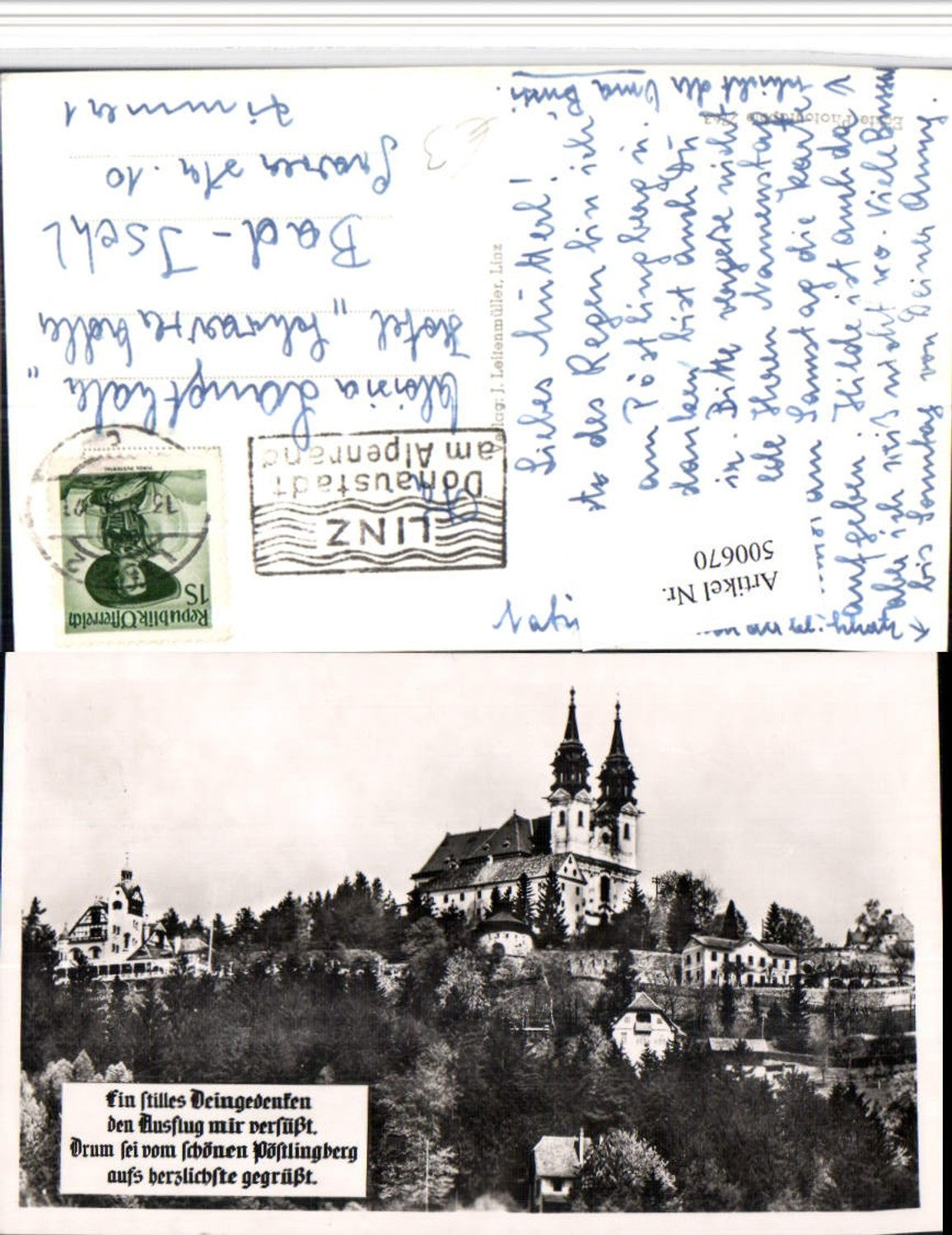 500670,Linz an d. Donau Pöstlingberg Kirche Spruch
