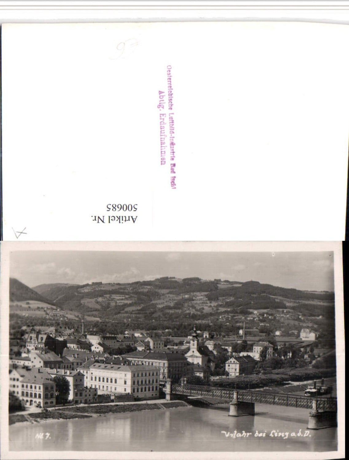 500685,Linz an d. Donau Urfahr Totale Brücke