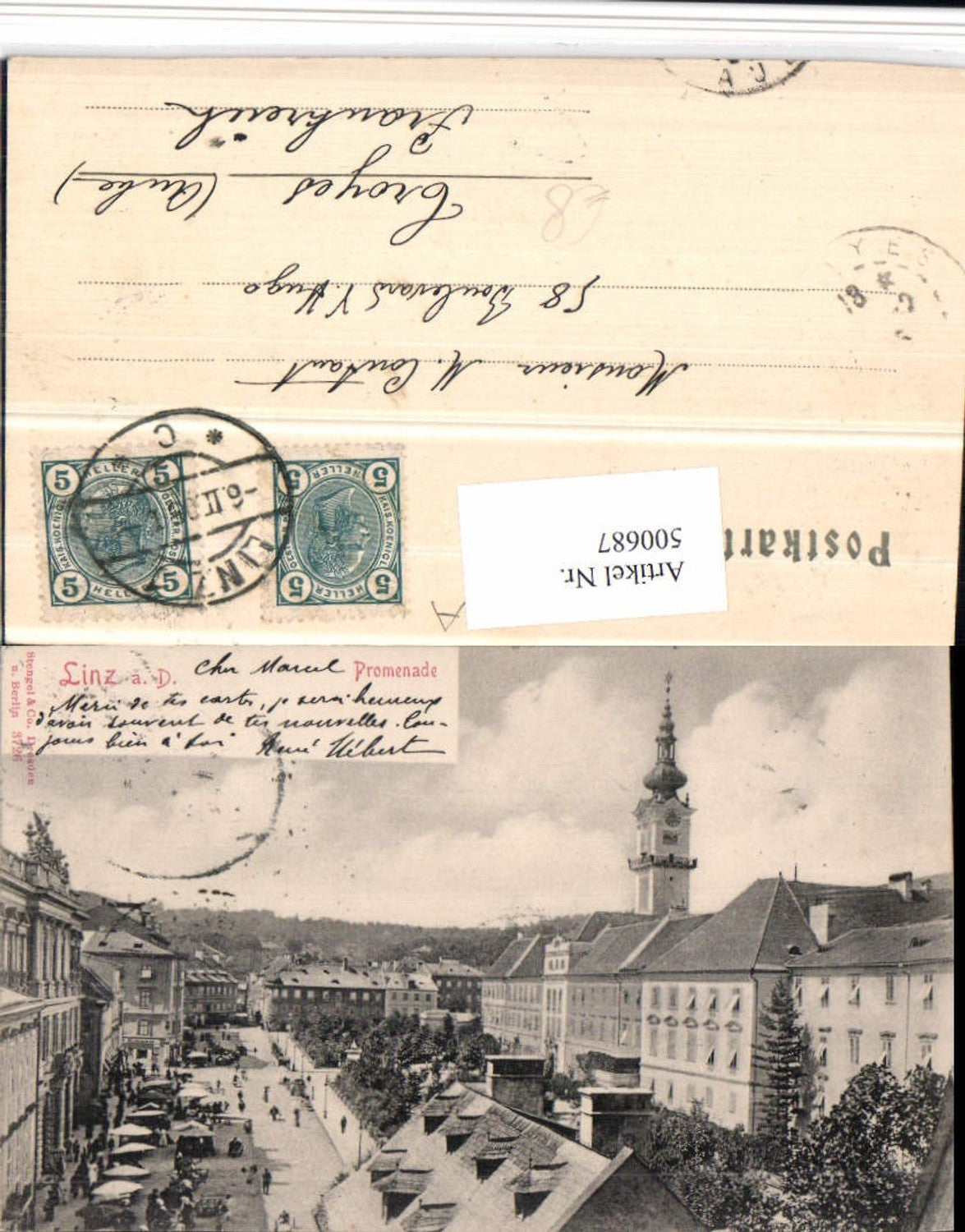 500687,Linz an d. Donau Promenade pub Stengel & Co 3726