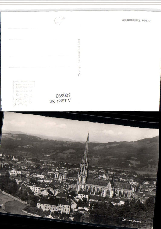 500693,Linz an d. Donau Teilansicht Dom Kirche