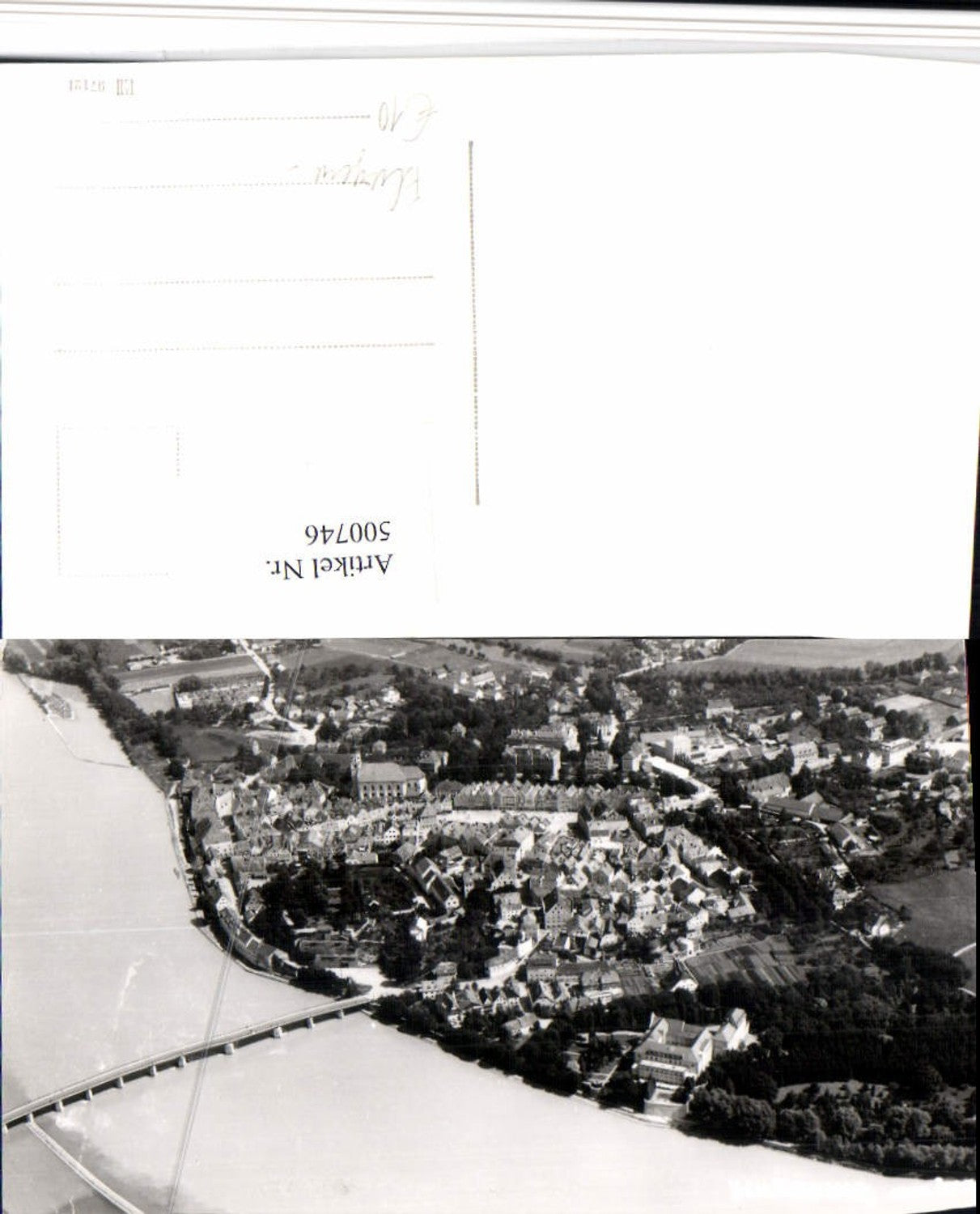 500746,Schärding am Inn Totale Brücke Fliegeraufnahme