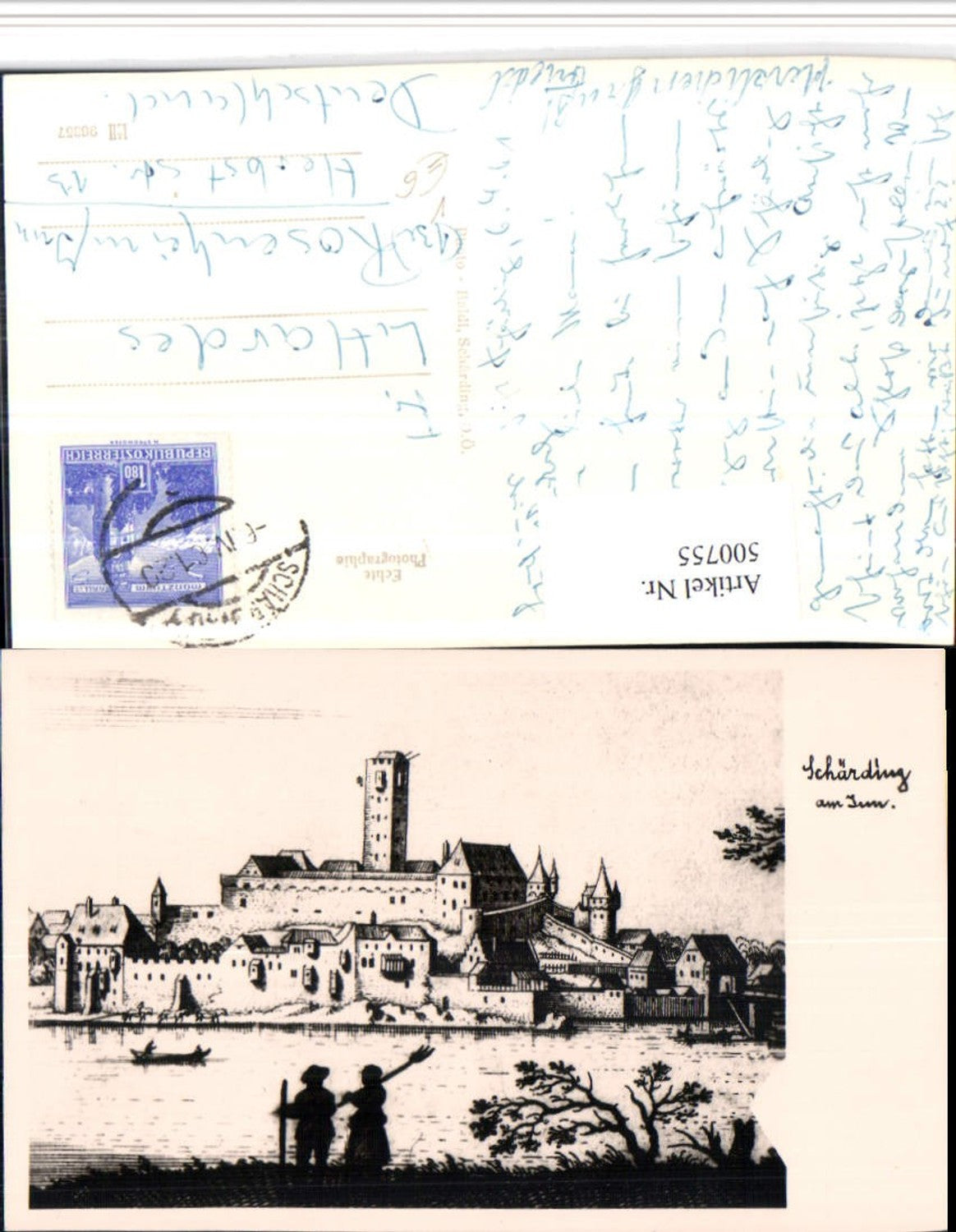 500755,Künstler AK Schärding am Inn Totale pub Foto Baldi