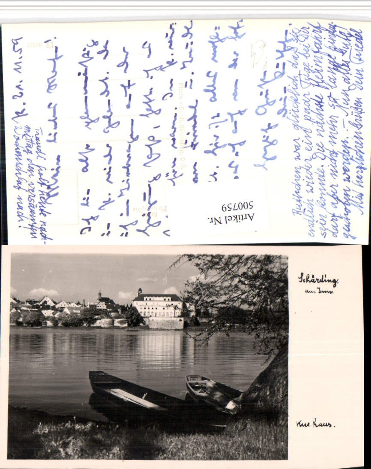 500759,Schärding am Inn Teilansicht Kurhaus Ruderboote pub Foto Baldi