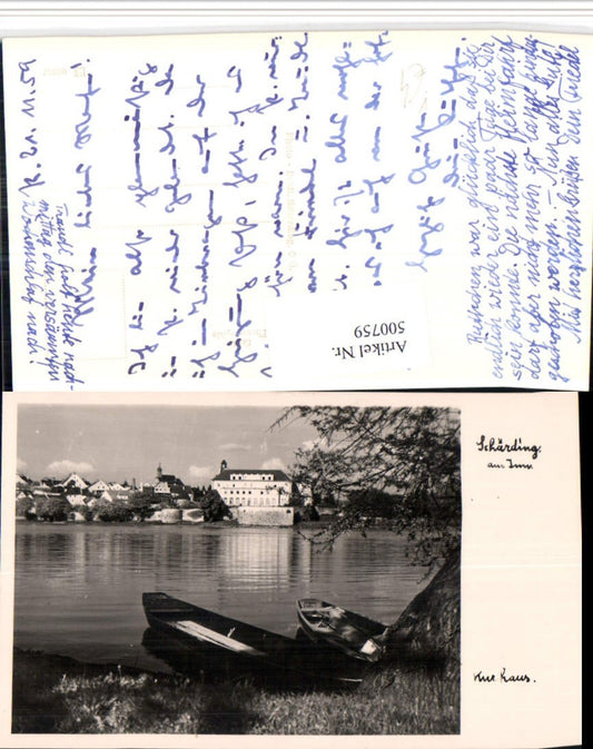 500759,Schärding am Inn Teilansicht Kurhaus Ruderboote pub Foto Baldi