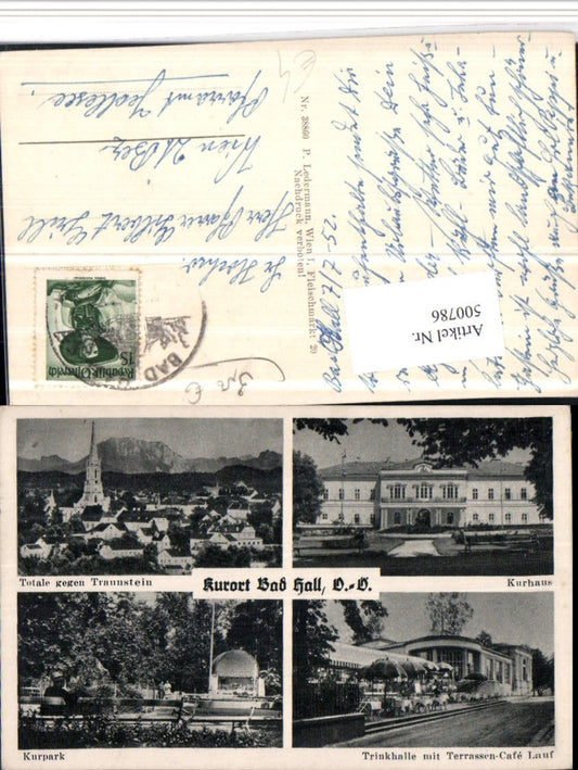 500786,Bad Hall Totale Kurhaus Kurpark Mehrbildkarte