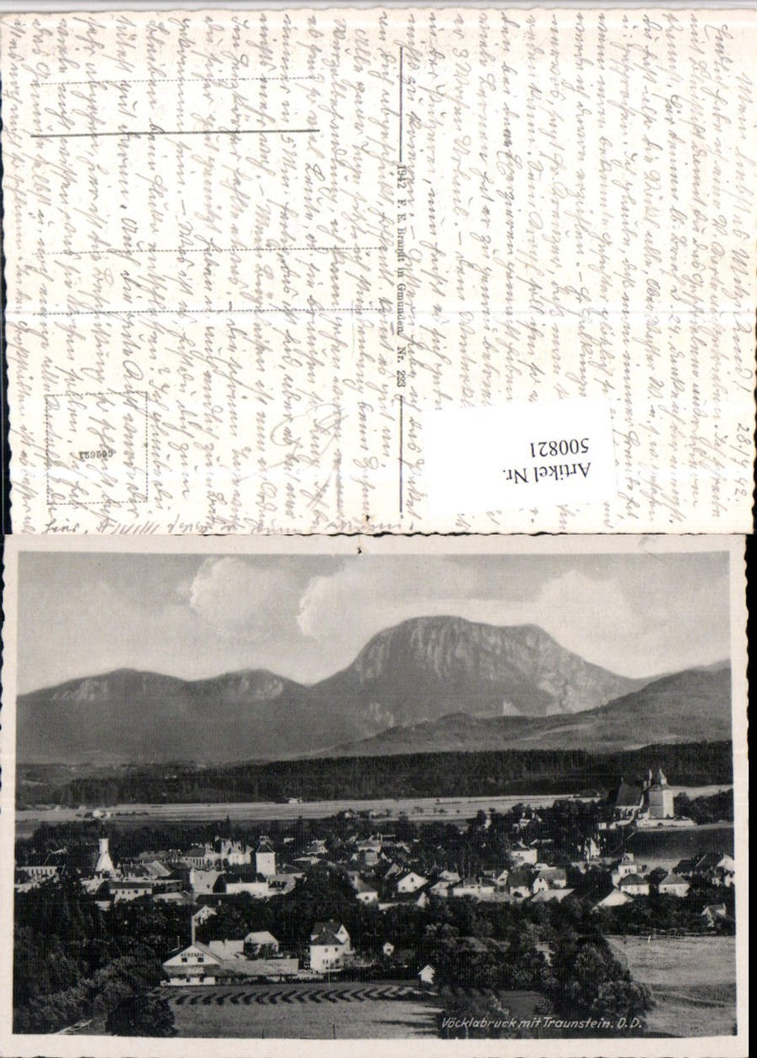 500821,Vöcklabruck Totale m. Traunstein Bergkulisse pub Brandt 223