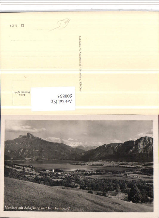 500835,Mondsee Totale m. Schafberg u. Drachenwand Bergkulisse
