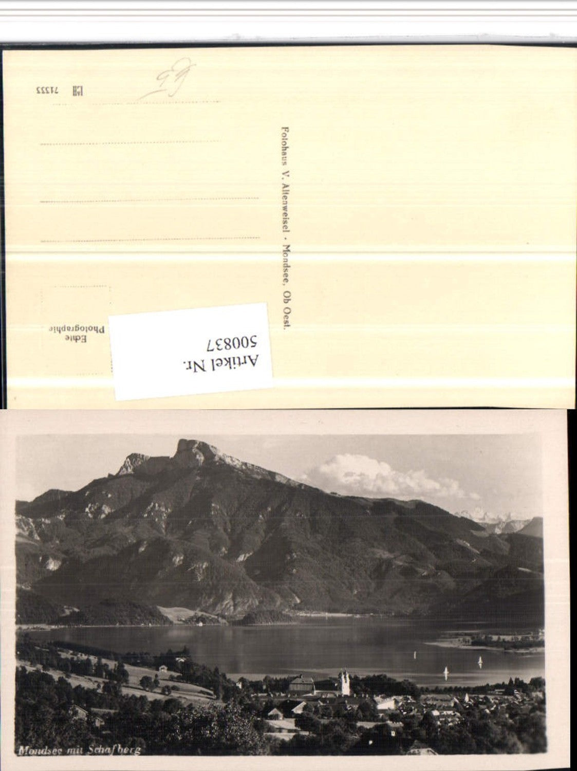 500837,Mondsee Totale m. Schafberg Bergkulisse