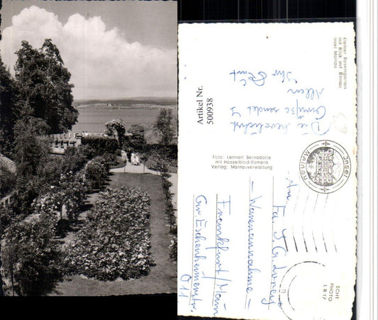 500938, Mainau Island near Constance, Small Rose Garden with a view of Birnau