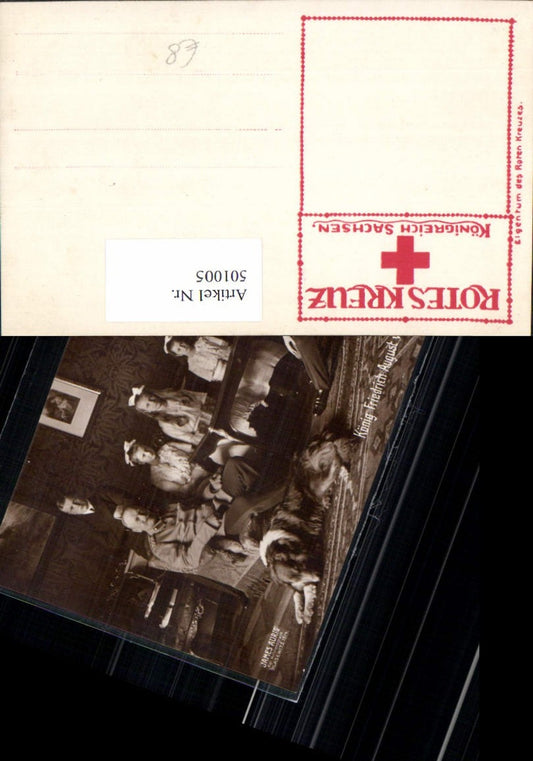 501005,König Friedrich August v. Sachsen m. Kinder Adel Monarchie