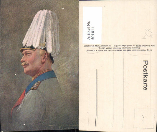 501011,Künstler Ak A. Klamroth König Friedrich August Adel Monarchie