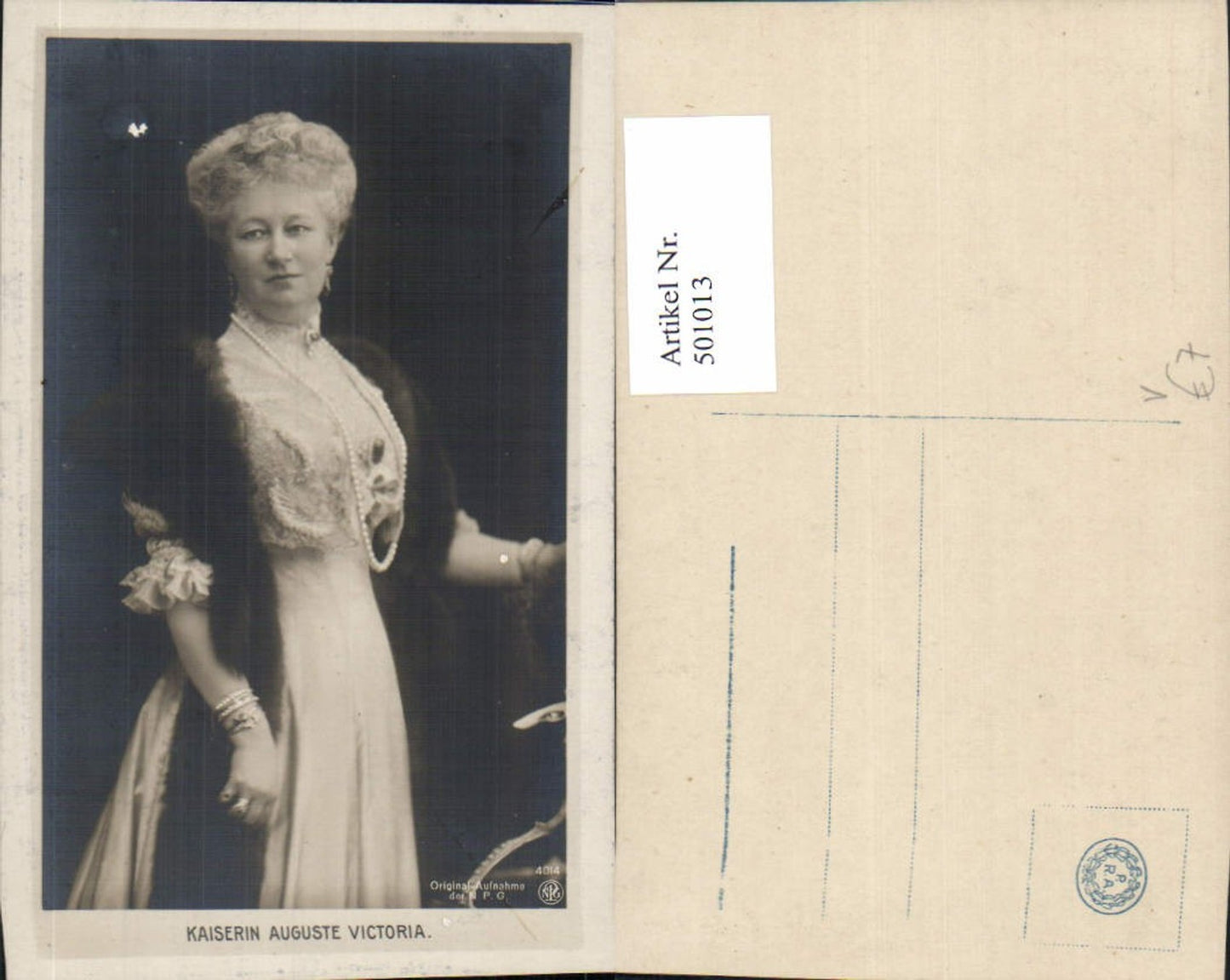 501013,Portrait Kaiserin Auguste Victoria Adel Monarchie pub NPG 4014