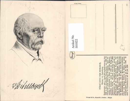 501022,Fürst Otto v. Bismarck Herzog v. Lauenburg Politiker