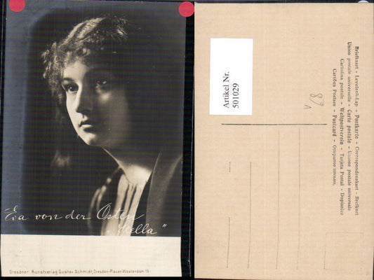 501029,Schauspielerin Eva von der Osten Stella pub Gustav Schmidt Dresden