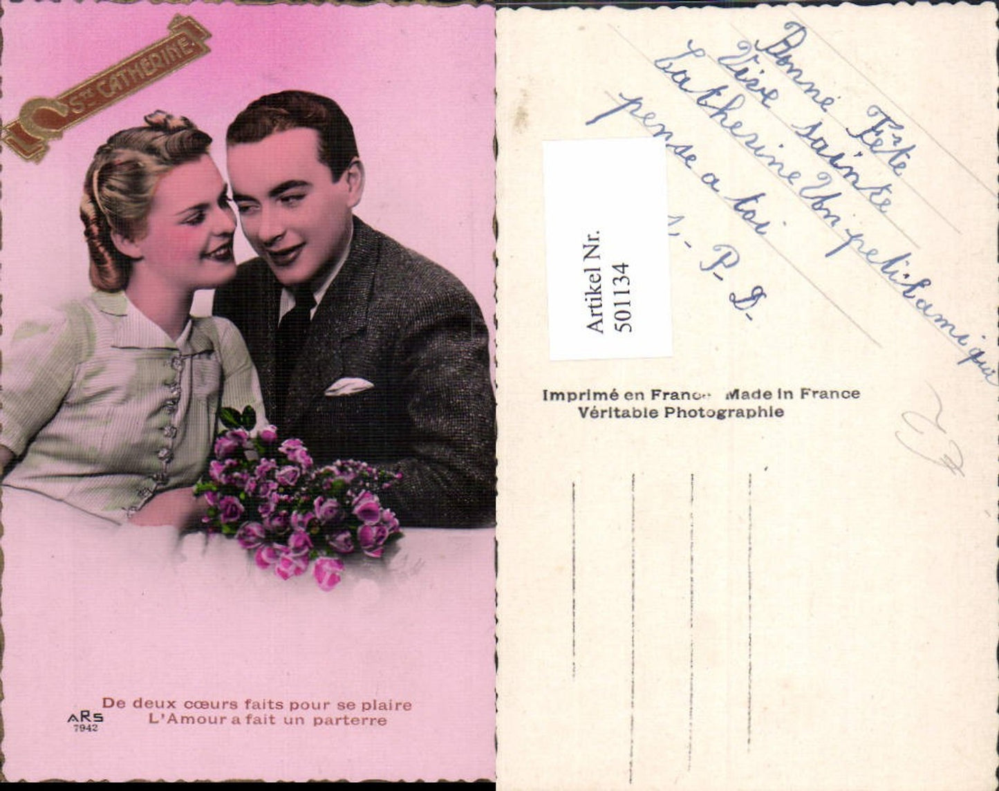 501134,Paar Liebe Verliebter Blick Rosen Blumen Ste Catherine
