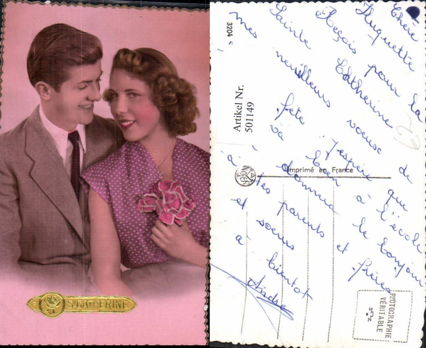 501149,Paar Liebe Verliebter Blick Lockenkopf Rose Ste Catherine