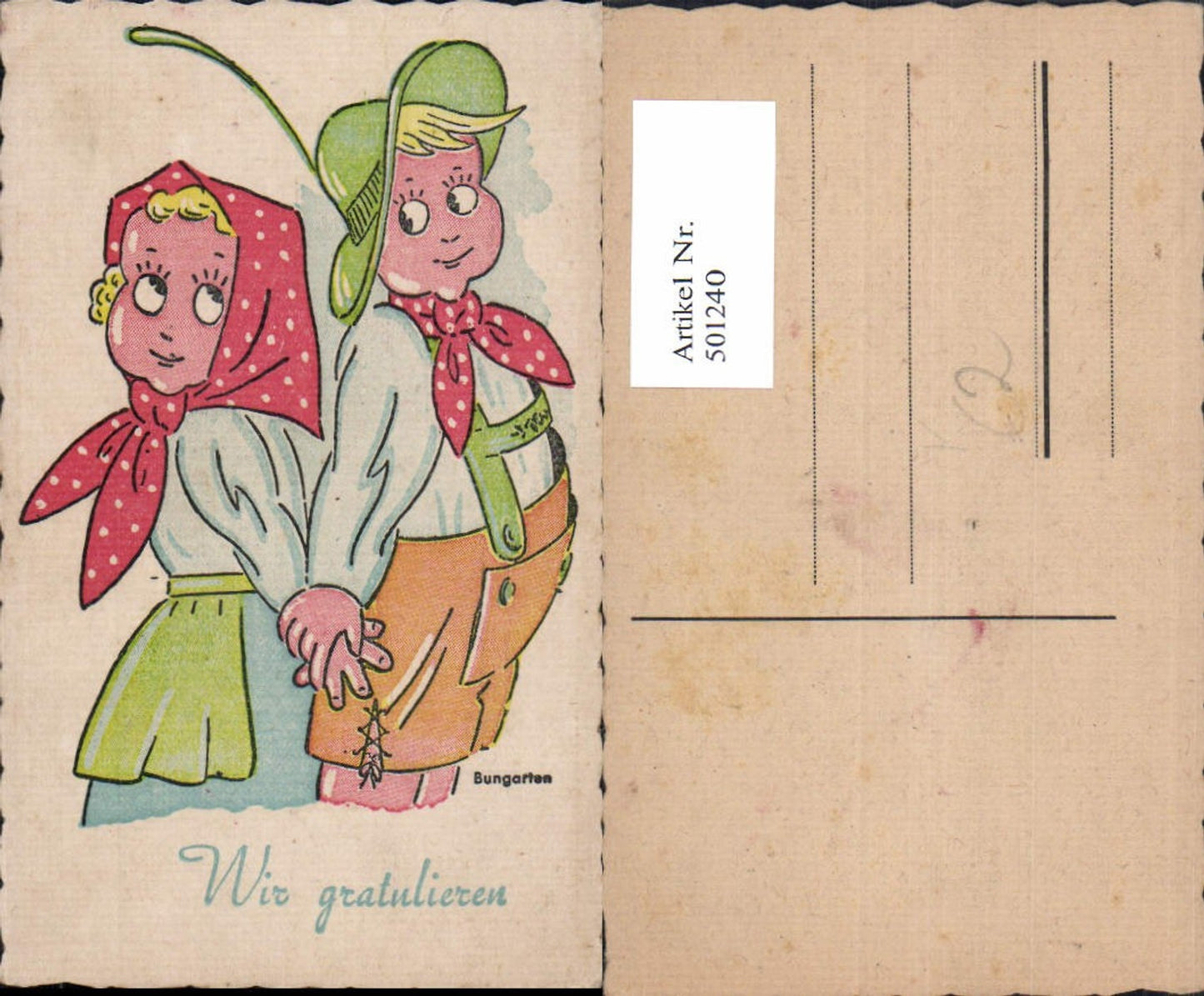 501240,Künstler Ak Bungarten Paar Liebe Händchenhalten