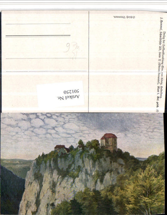 501250, Artist AK F. Hummel Bronnen Castle near Fridingen