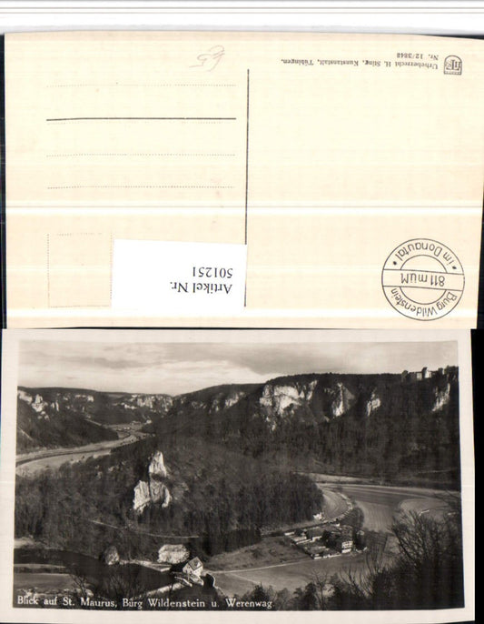 501251, View of St. Maurus Castle Wildenstein and Werenwag near Beuron