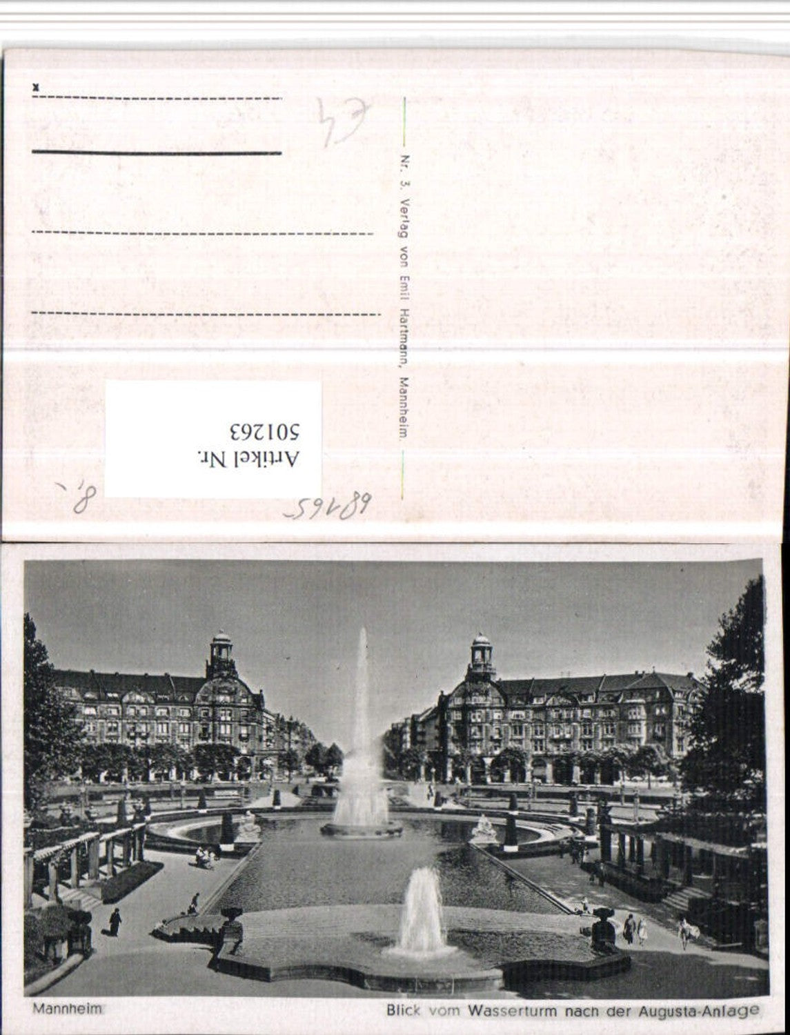 501263,Mannheim Blick vom Wasserturm nach der Augusta-Anlage