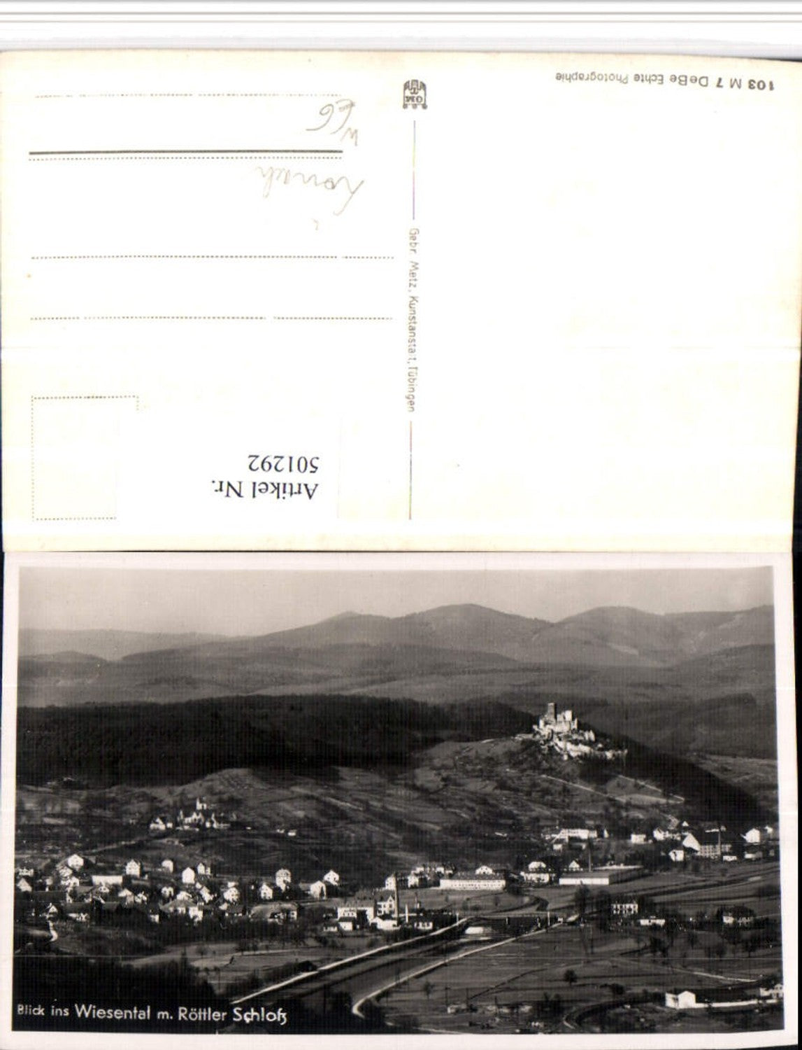 501292,Blick ins Wiesental m. Röttler Schloss b. Lörrach