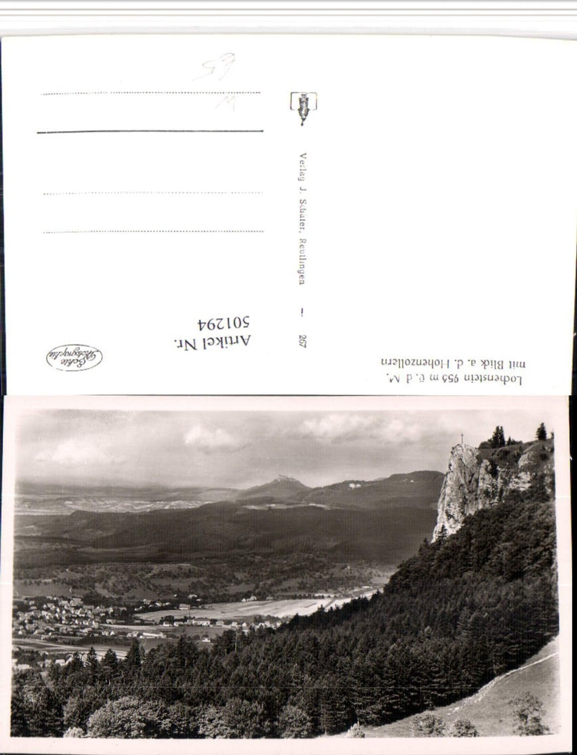 501294,Lochenstein b. Weilstetten m. Blick a. d. Hohenzollern