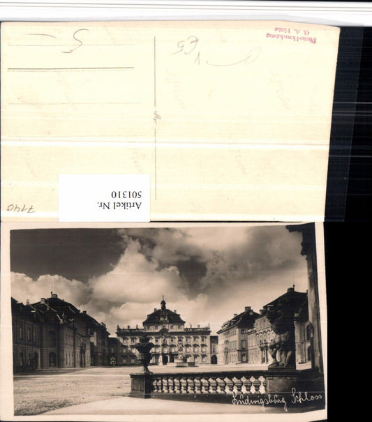 501310, Ludwigsburg Castle pub photo hand print GA Hofer