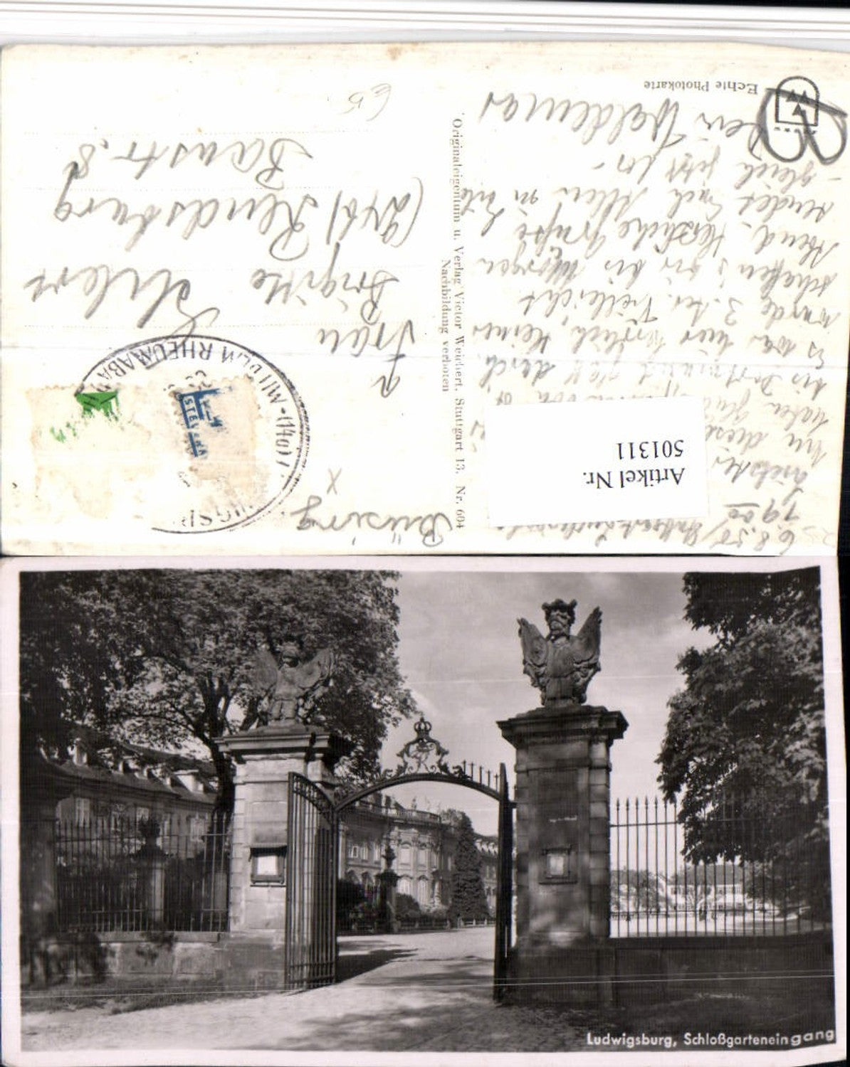 501311,Ludwigsburg Schlossgarten Eingang Gittertor