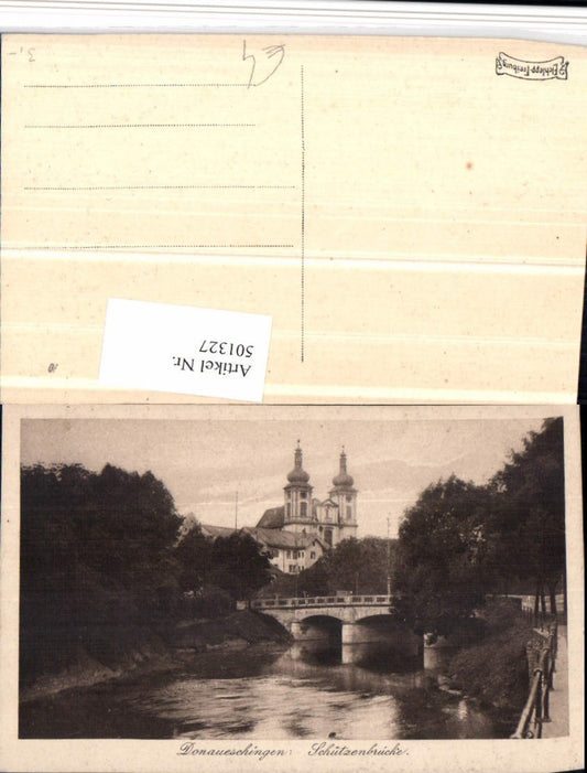 501327,Donaueschingen Schützenbrücke Brücke Kirche