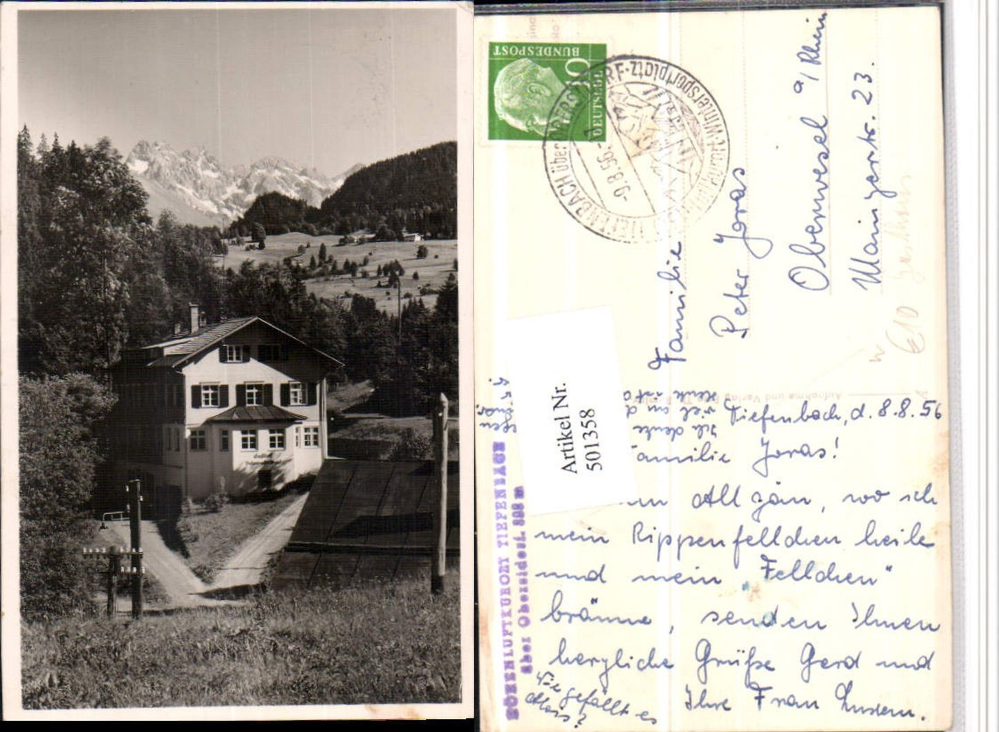 501358,Tiefenbach b. Oberstdorf Gasthaus Schwefelbad Bergkulisse