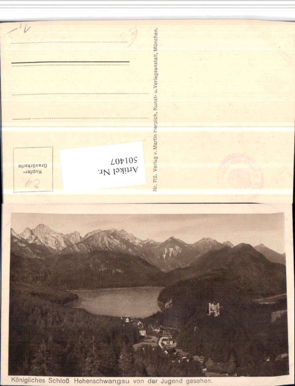 501407,Königliches Schloss Hohenschwangau Bergkulisse