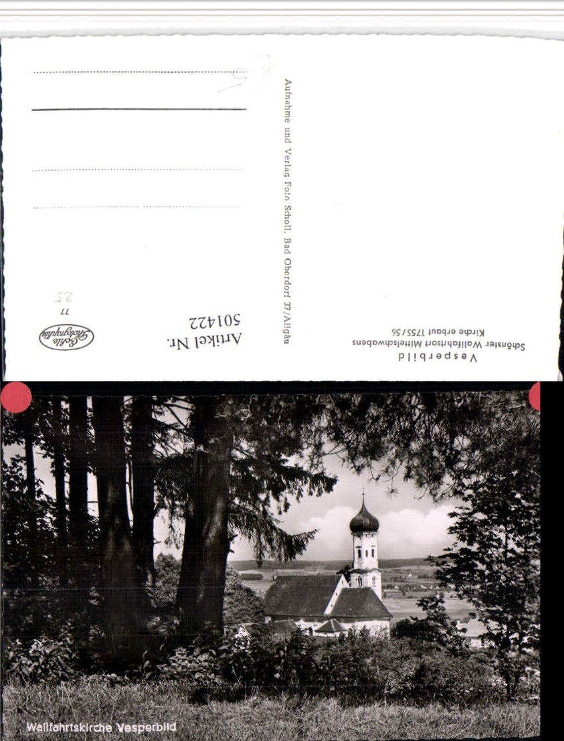 501422,Vesperbild b. Ziemetshausen Wallfahrtskirche Kirche